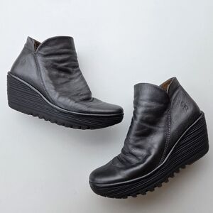 Fly London Womens Yip Boots Gunmetal Size 41